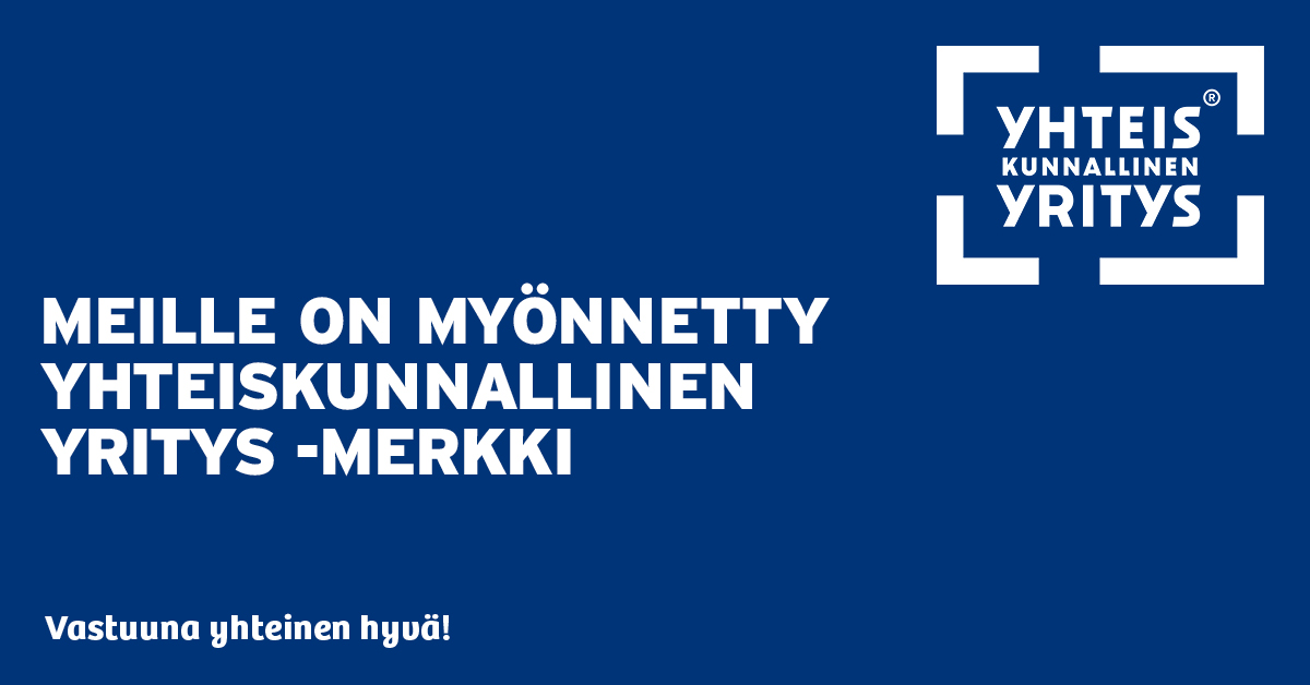 Suomalaisen työn liitto on myöntänyt Yhteiskunnallinen Yritys ‑merkin Saimaan Tukipalvelut Oy:lle